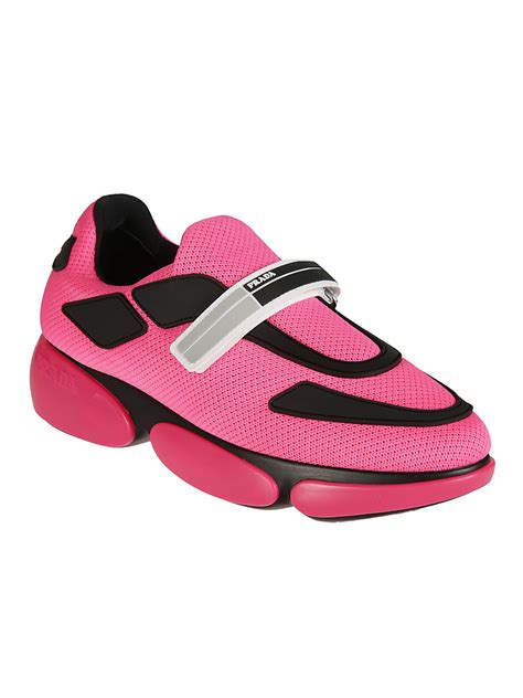 prada pink shoes|hot pink Prada sneakers.